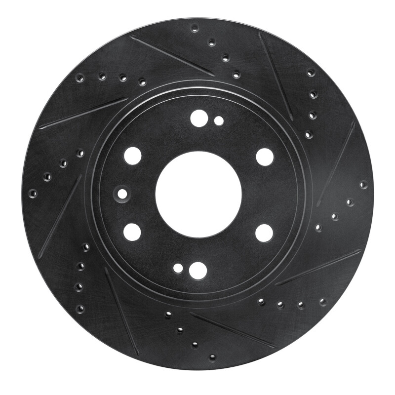 Chevrolet Tahoe Brake Rotor (1) - Front Right - R1 Concepts - Drilled & Slotted - Black - `09-`20